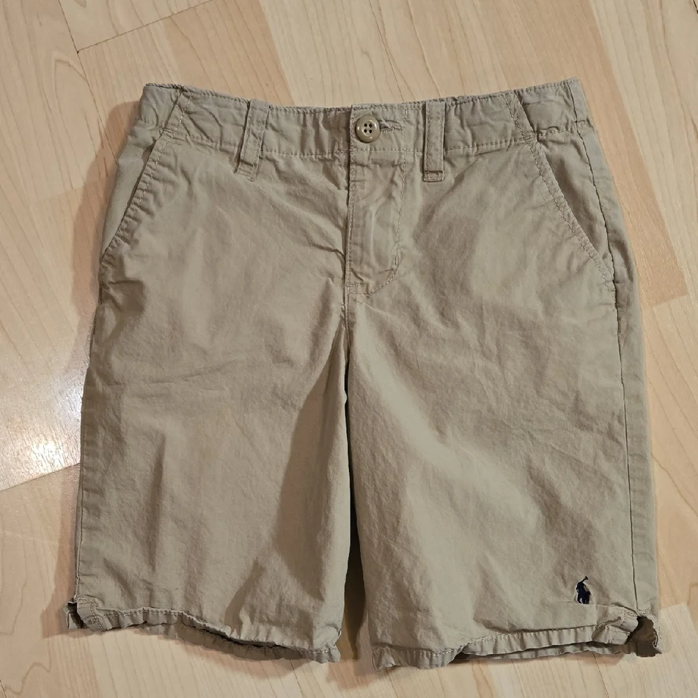 Polo Ralph Lauren Kids Khaki Chino Shorts Polo Logo Adjustable Waist Size 7